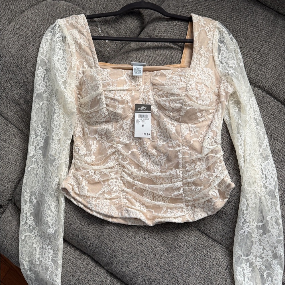 Rue21 Lace Blouse - Cream and White